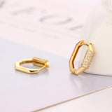925 Silver Zircon Piercing Hoop Earrings