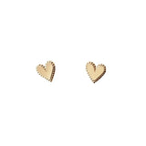 14K 925 Silver Cake Side Mini Heart Stud Earrings Wedding Jewelry