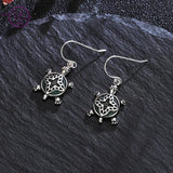 Turtle Zircon Drop Earrings 925 Silver Creative Party Jewelry