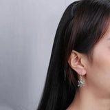 Turtle Zircon Drop Earrings 925 Silver Creative Party Jewelry