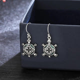 Turtle Zircon Drop Earrings 925 Silver Creative Party Jewelry