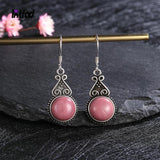 Sterling Silver Rhodochrosite Tiger Eye Pendant Earrings