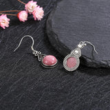 Sterling Silver Rhodochrosite Tiger Eye Pendant Earrings