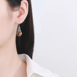 Sterling Silver Rhodochrosite Tiger Eye Pendant Earrings