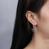 925 Silver Colorful Star Drop Earrings with Zircon Accessories