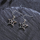 925 Silver Colorful Star Drop Earrings with Zircon Accessories