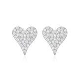 925 Silver Heart CZ Stud Earrings Party Jewelry