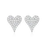 925 Silver Heart CZ Stud Earrings Party Jewelry