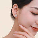 925 Silver Heart CZ Stud Earrings Party Jewelry