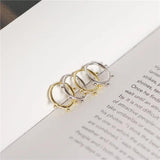 925 Silver Small Beads Hoop Earrings Geometric Ear Clip