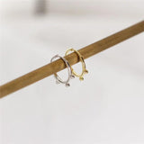 925 Silver Small Beads Hoop Earrings Geometric Ear Clip