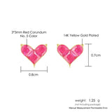 925 Silver Mini Heart Synthetic Corundum Stud Earring