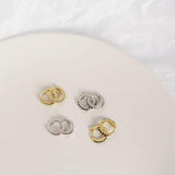Crystal Zircon 925 Silver Huggie Earrings Small Circle Studs Fine Jewelry