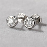0.3CT Round Moissanite Diamond Earrings 925 Sterling Silver Studs
