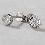 0.3CT Round Moissanite Diamond Earrings 925 Sterling Silver Studs