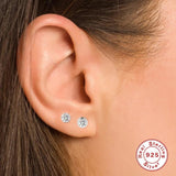 0.3CT Round Moissanite Diamond Earrings 925 Sterling Silver Studs