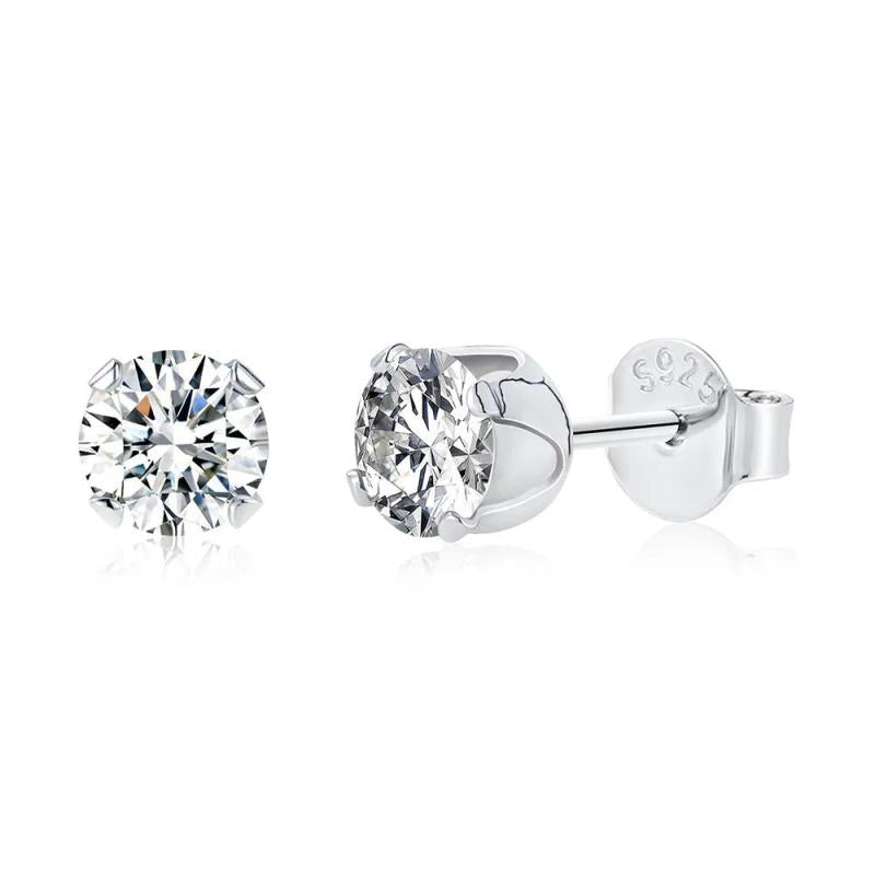 0.5CT Round Moissanite Diamond Earrings 925 Sterling Silver Stud