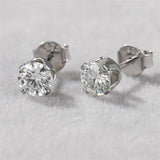 0.5CT Round Moissanite Diamond Earrings 925 Sterling Silver Stud