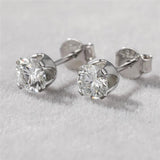 0.5CT Round Moissanite Diamond Earrings 925 Sterling Silver Stud