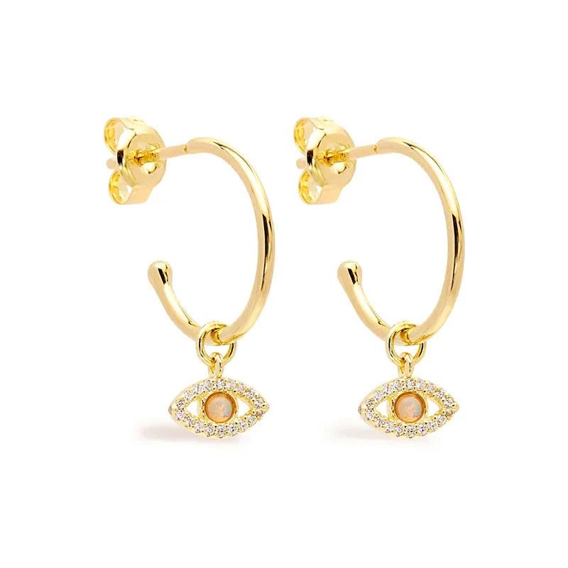 925 Silver C-shaped Stud Earring Vintage Pendant Jewelry