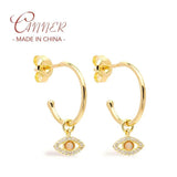 925 Silver C-shaped Stud Earring Vintage Pendant Jewelry