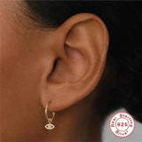 925 Silver C-shaped Stud Earring Vintage Pendant Jewelry