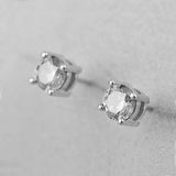 925 Silver Synthetic Diamond Bridal Stud Earrings Gift