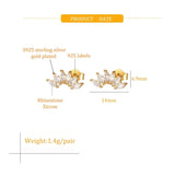 S925 Sterling Silver Earrings Set for Women Girls