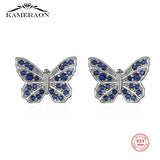 925 Silver Butterfly Zircon Stud Earrings for Women Stylish Jewelry Gift
