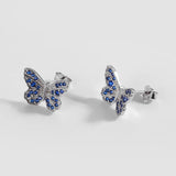 925 Silver Butterfly Zircon Stud Earrings for Women Stylish Jewelry Gift