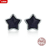 925 Sterling Silver Star Shape Stud Earrings for Women Girls