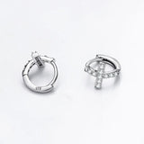 925 Silver Micro Pave CZ Cross Earrings