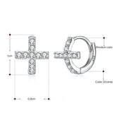 925 Silver Micro Pave CZ Cross Earrings