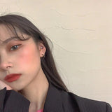 925 Sterling Silver Earrings Female Hip Hop Korea Temperament