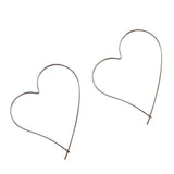 S925 Hollow Big Heart Ear Hoop Earrings