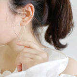 S925 Hollow Big Heart Ear Hoop Earrings