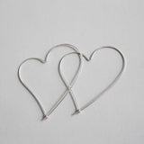 S925 Hollow Big Heart Ear Hoop Earrings
