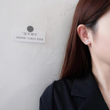 925 Silver Crystal X Stud Earrings Women Jewelry