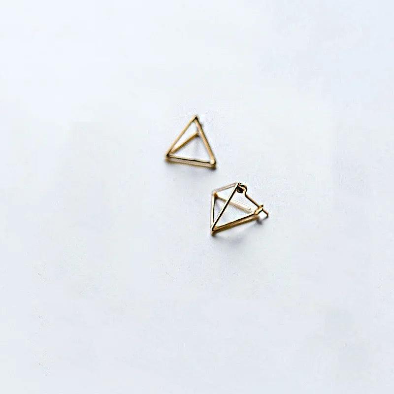 INZATT Geometric Triangle Hoop Earrings 925 Sterling Silver