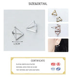 INZATT Geometric Triangle Hoop Earrings 925 Sterling Silver