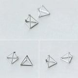 INZATT Geometric Triangle Hoop Earrings 925 Sterling Silver