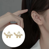 925 Silver CZ Clip On Earrings Geometric Design - No Piercing Ear Cuff