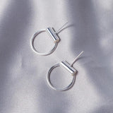S925 Sterling Silver Round Stud Earrings Geometric Design