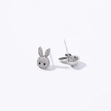 925 Silver Rabbit Earrings with Austrian Crystal