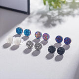 925 Silver Crystal Stud Earrings Druzy Quartz Agate Unique Gift