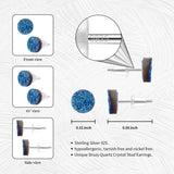 925 Silver Crystal Stud Earrings Druzy Quartz Agate Unique Gift