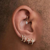 925 Silver Horse Eye CZ Earrings For Women