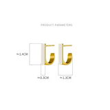 925 Silver Square Enamel Stud Earrings for Women Plated Jewelry