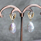 Baroque Keshi Pearl Earrings 14K Filled Hook