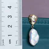 Baroque Keshi Pearl Earrings 14K Filled Hook